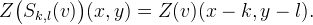 Z\bigl(S_{k,l}(v)\bigr)(x,y)
= Z(v)(x - k, y - l).